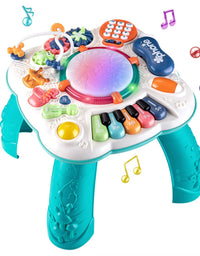 Dahuniu Baby Toys 6 to 12 Months, Learning Musical Table, Activity Table for 1 2 3 Years Old ( Size: 11.8 x 11.8 x 12.2 inches )
