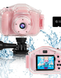 Agoigo Kids Waterproof Camera Toys for 3-12 Year Old Boys Girls Christmas Birthday Gifts Kids Underwater Sports Camera HD Children Digital Action Camera 2 Inch Screen with 32GB Card (Blue)
