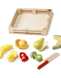 Melissa & Doug Cutting Fruit Set - Wooden Play Food Kitchen Accessory
