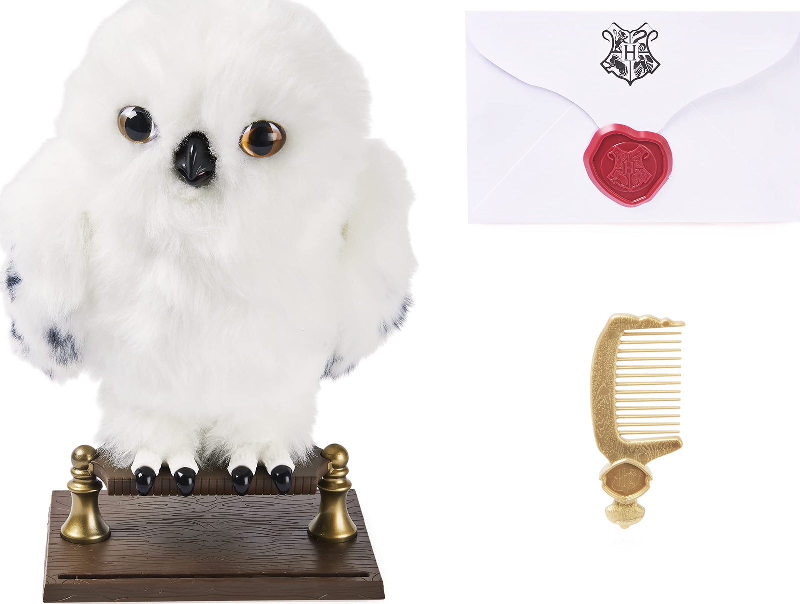 Wizarding World Harry Potter, Enchanting Hedwig Interactive Owl with Over 15 Sounds and Movements and Hogwarts Envelope, Kids Toys for Ages 5 and up, Multicolor