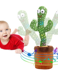 Emoin Tiktok Dancing Cactus Repeat, Talking Dancing Cactus Toy, Repeat+Recording+Dance+Sing, Wriggle Dancing Cactus Repeat What You Say and Sing Electronic Cactus Toy Decor for Kids Adult - 120 Songs
