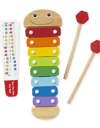 Melissa & Doug Caterpillar Xylophone Musical Toy With Wooden Mallets 15.25" x 6.5" x 1.5"
