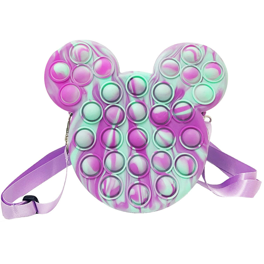 SUVAPOTAC Pop Shoulder Bag Fidget Toys, Popular Fidget Bag for Anxiety Toys, Pop Shoulder Bag Fidget Bag is The Best Gift for Girls (Blue Purple)