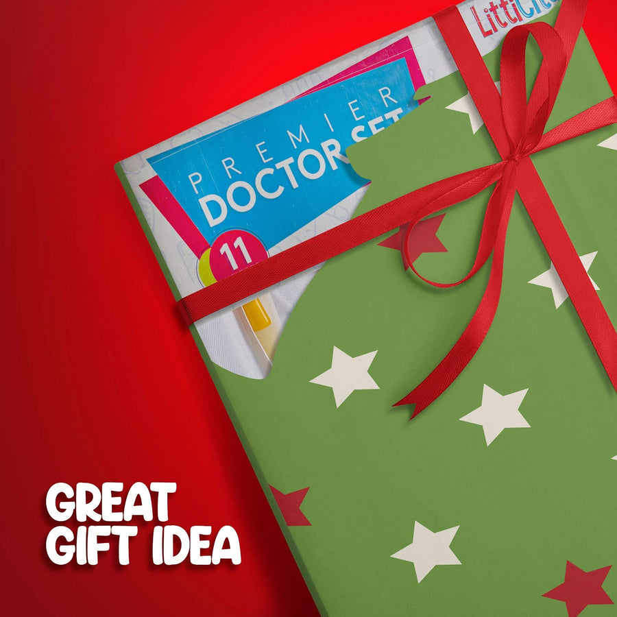 Litti City Doctor Kit for Kids - Complete Doctor / Vet Accessories with White Doctor Coat, Stethoscope & Medical Kit - Doctor Costume for Kids - Pretend Play for Boys & Girls