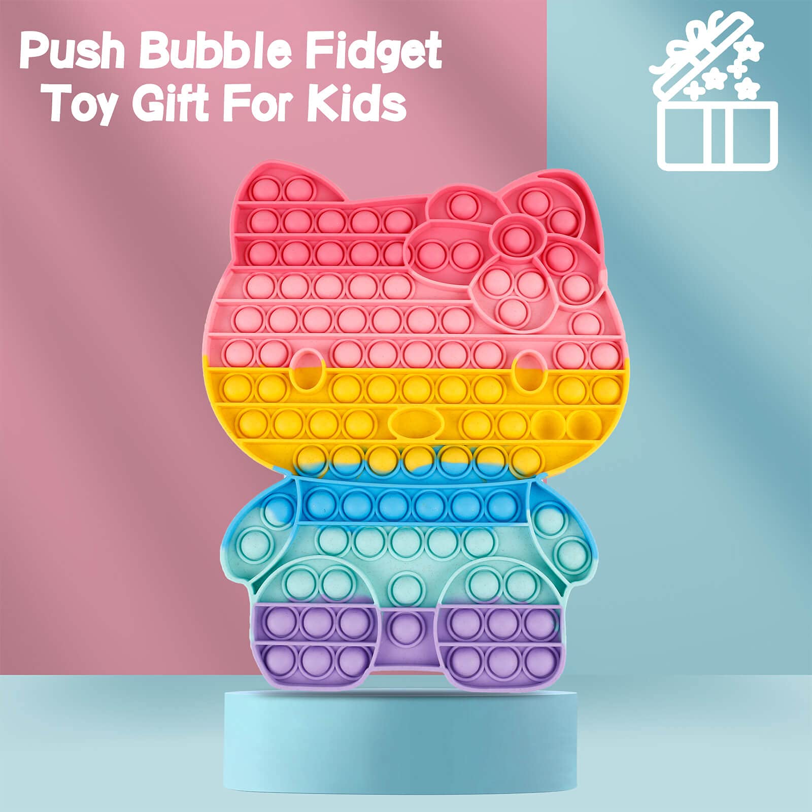 Giant Pop Poppers it Gifts for Girl Teens Kids, Jumbo Huge Extra Large Mega Super Big Bubble Push Pop Pops Popper it Fidget Sensory Toys Gigantic Popitsfidgets Oversized Popit Ideas Christmas Cute Cat