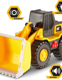 Cat Construction Tough Machines Toy Wheel Loader with Lights & Sounds, Yellow
