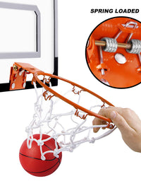 AOKESI Basketball for Kids - 16.5" x 12.5" Pro Indoor Mini Basketball Hoop Set for Door & Wall with Complete Accessories - Basketball Toys with Balls Gifts for Boys
