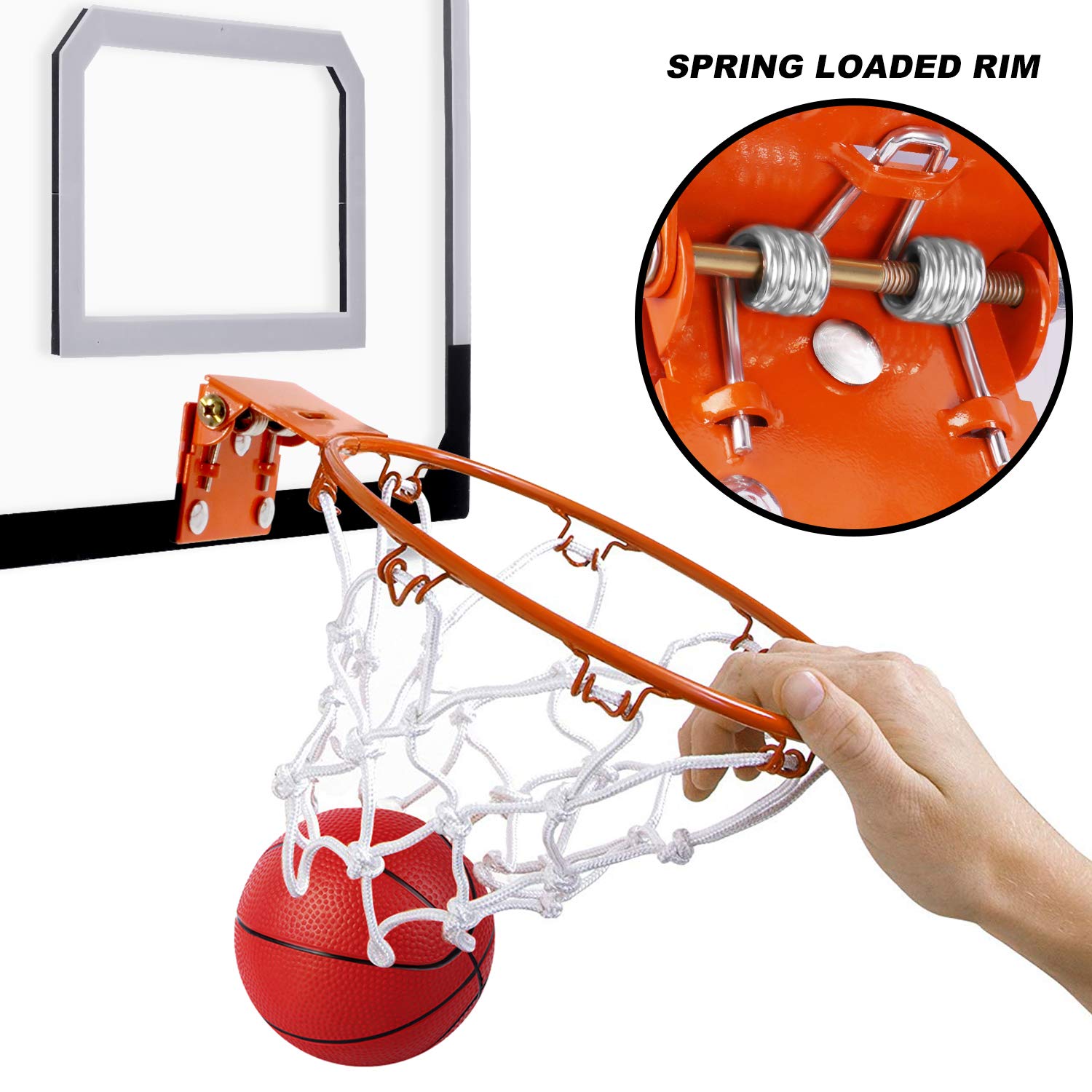 AOKESI Basketball for Kids - 16.5" x 12.5" Pro Indoor Mini Basketball Hoop Set for Door & Wall with Complete Accessories - Basketball Toys with Balls Gifts for Boys