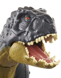 Jurassic World Toys Slash ‘N Battle Scorpios Rex Action & Sound Dinosaur Figure Camp Cretaceous with Movable Joints, Slashing & Tail Whip Motions & Roar Sound, Kids Gift Ages 4 Years & Up

