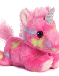 Aurora Bundle of 2 Stuffed Beanbag Animals - Blueberry Ripple Unicorn & Jelly Roll Unicorn, Blue/Pink, Multicolor
