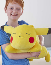 Pokemon 18” Plush Sleeping Pikachu - Cuddly Must Have Fans - Plush Perfect for Traveling, Car Rides, Nap Time, and Play Time!
