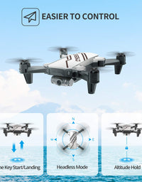 DEERC D20 Mini Drone for Kids with 720P HD FPV Camera Remote Control Toys Gifts for Boys Girls with Altitude Hold, Headless Mode, One Key Start Speed Adjustment, 3D Flips 2 Batteries, Silver

