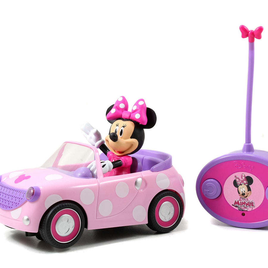 Disney Junior Minnie Mouse Roadster RC Car with Polka Dots, 27 MHz, Pink with White Polka Dots, Standard (97161)