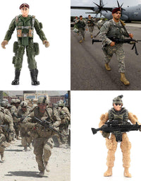 US Army Men and SWAT Team Toy Soldiers Action Figures Playset with Military Weapons Accessories for Kids Boys Girls,12Pcs
