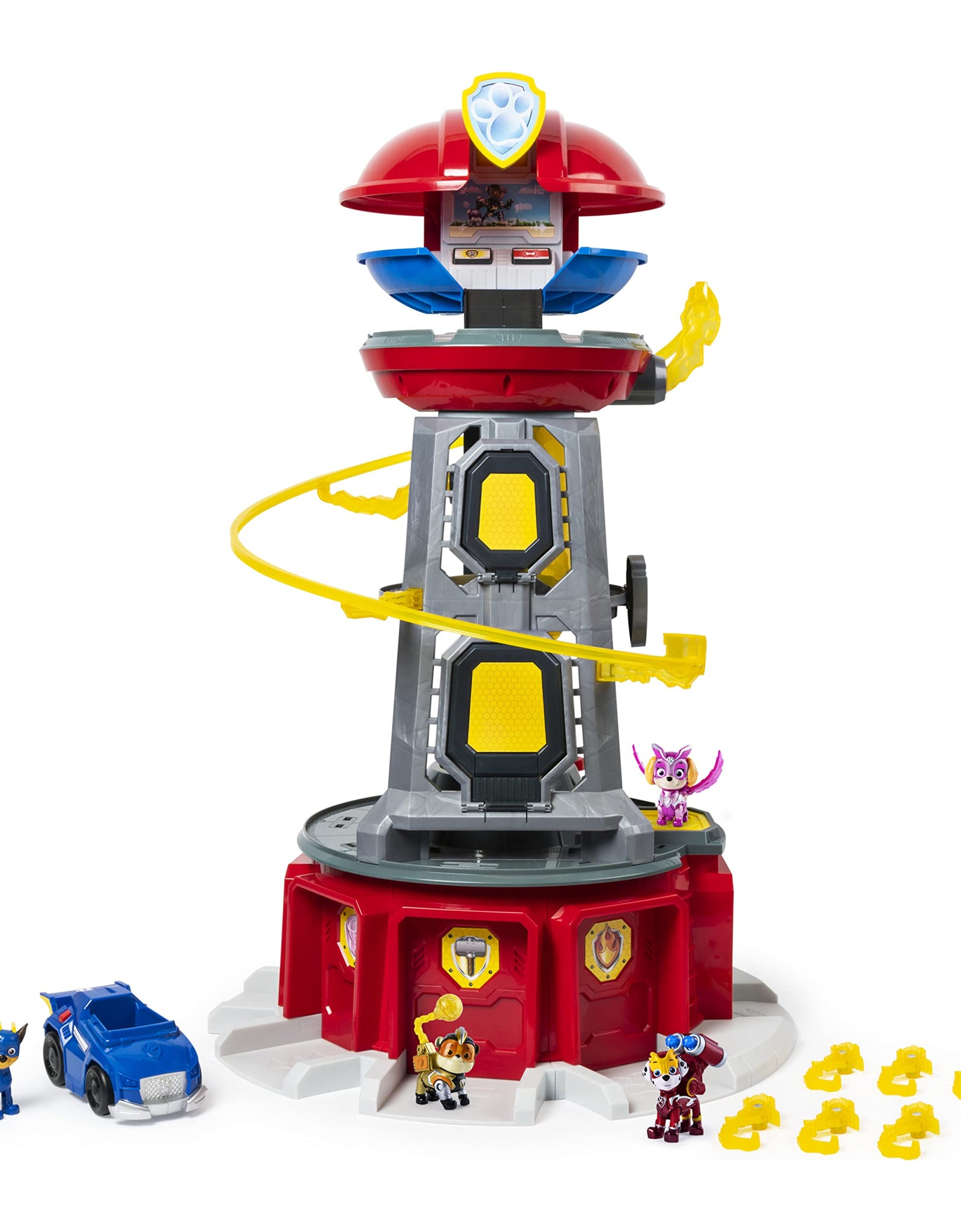 Paw Patrol, Mighty Lookout Tower with 4 Exclusive Bonus Action Figures, Toy Car, Lights and Sounds (Amazon Exclusive), Kids Toys for Ages 3 and up