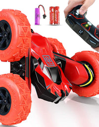 Joyjam Toys for 6-12 Year Old Boys RC Stunt Car for Kids and Adults 4WD Off Road Truck 2.4Ghz Remote Control Vehicle Double Sided 360 Degree Rotating Christmas Birthday Gifts NBC Green
