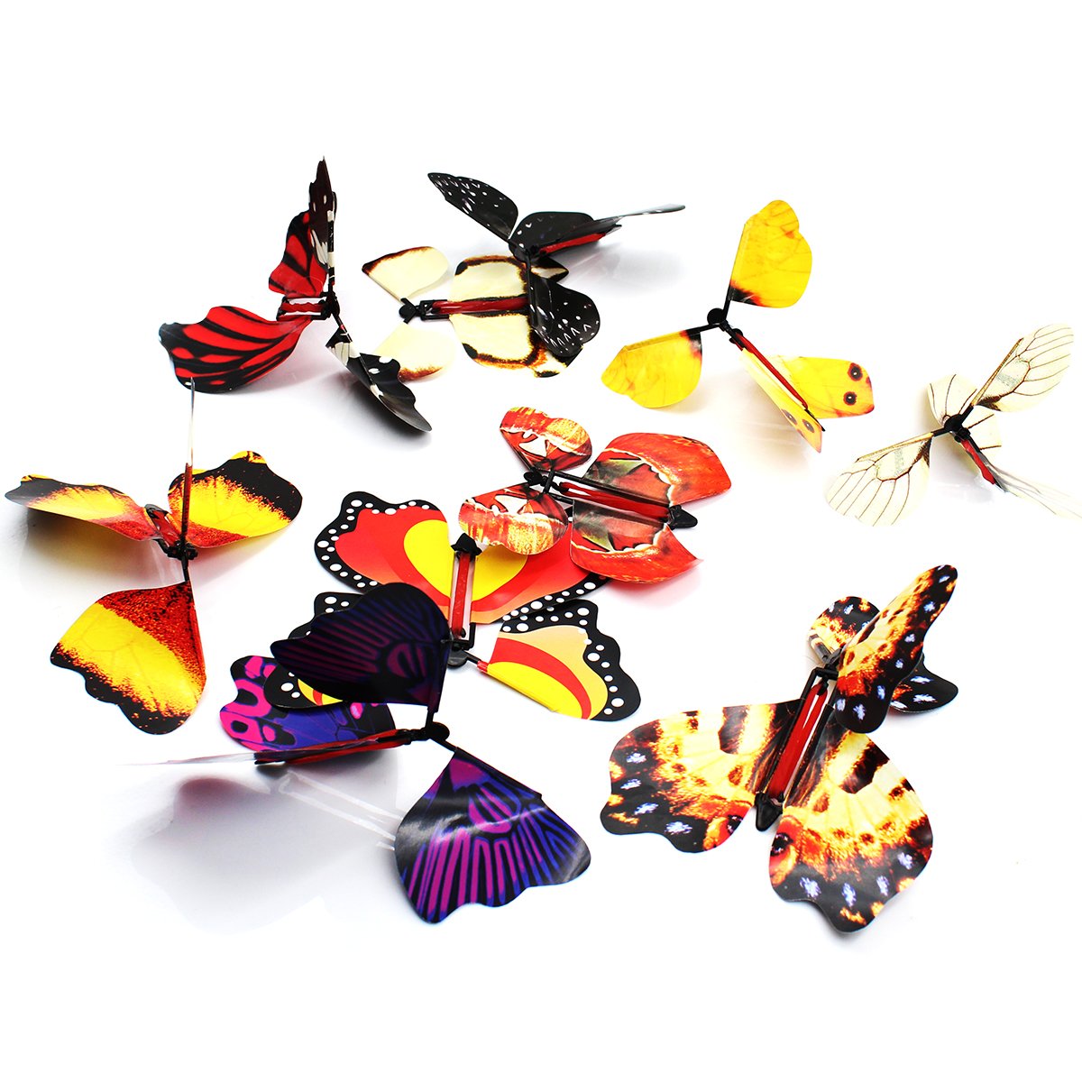 heytech Thanksgiving Day Magic Wind Up Flying Great Surprise Gift Butterfly in The Book Rubber Band Powered Magic Fairy Flying ,Thanksgiving Day Toy Great Surprise Gift (5 Packs)