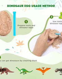 Dig Up Dinosaur Fossil Eggs, Break Open 12 Unique Dinosaur Fossil Eggs and Discover 12 Cute Dinosaurs, Funny Dinosaur Digging Toy for 3 4 5 6 7 8 9-12 Year Old Boys Archaeology Science STEM Gift
