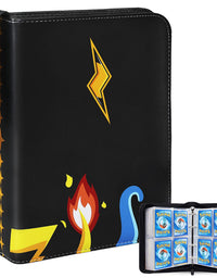 4-Pocket Binder for Pokemon Cards, Pokemon Card Binder with 50 Removable Sheets Holds 400 Cards, Trading Card Binder for Card Collector Album Holder Storage Book Folder-Toys Gifts for Boys Girls
