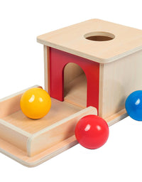 Adena Montessori Object Permanence Box with Tray Three Balls Montessori Toys for 6-12 Month Infant 1 Year Babies Toddlers
