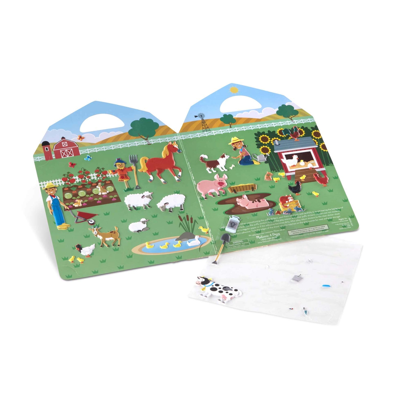 Melissa & Doug Puffy Sticker Play Set - On the Farm - 52 Reusable Stickers, 2 Fold-Out Scenes