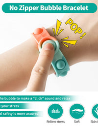 HYSZXUS Stress Relief Wristband Push Bubble Sensory Fidget pop it Bracelets Toy,Wearable Push Pop Bubble Fidget Hand Finger Press Silicone Bracelet Toy for Kids and Adults ADHD ADD Autism-2 Pcs
