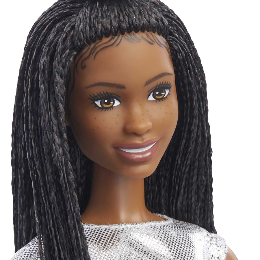 Barbie: Big City, Big Dreams Barbie “Brooklyn” Roberts Doll (11.5-in, Brunette Braided Hair) Wearing Shimmery Top, Skirt & Accessories, Gift for 3 to 7 Year Olds