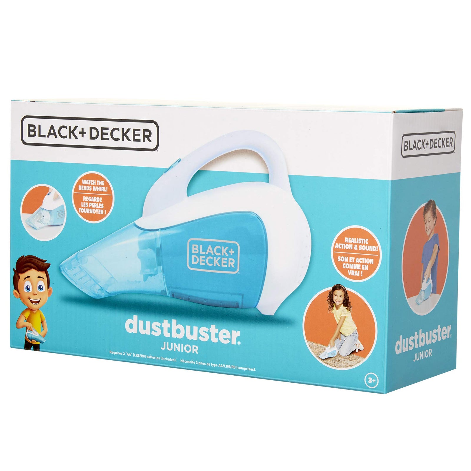 BLACK+DECKER Dustbuster Junior Toy Handheld Vacuum Cleaner with Realistic Action & Sound Pretend Role Play Toy for Kids with Whirling Beads & Batteries Included [Amazon Exclusive]