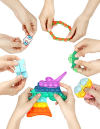 Fescuty Fidget Toys Pack Set Pop Fidgets Toy Sets Packs, Fidget Toys Pack Stress Relief and Anti-Anxiety Tools (23 Packs)
