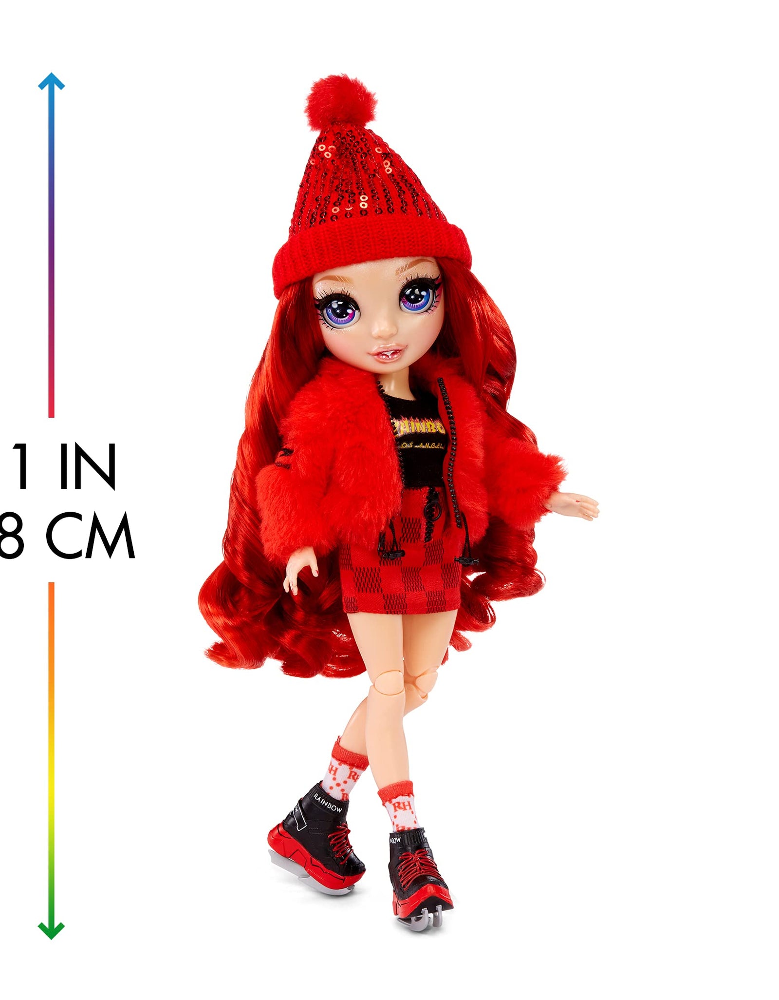 Rainbow High Winter Break Ruby Anderson – Red Fashion Doll and Playset with 2 Designer Outfits, Snowboard and Accessories, Gift for Kids and Collectors, Toys for Girls Ages 6 7 8+ to 12 Years Old
