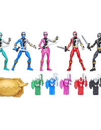 Power Rangers Dino Fury 5 Ranger Team Multipack 6-Inch Action Figure Toys with Dino Fury Keys and Chromafury Saber Weapon Accessories (Amazon Exclusive)

