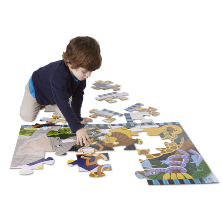 Melissa & Doug Safari Social Jumbo Jigsaw Floor Puzzle (24 pcs, 2 x 3 feet)