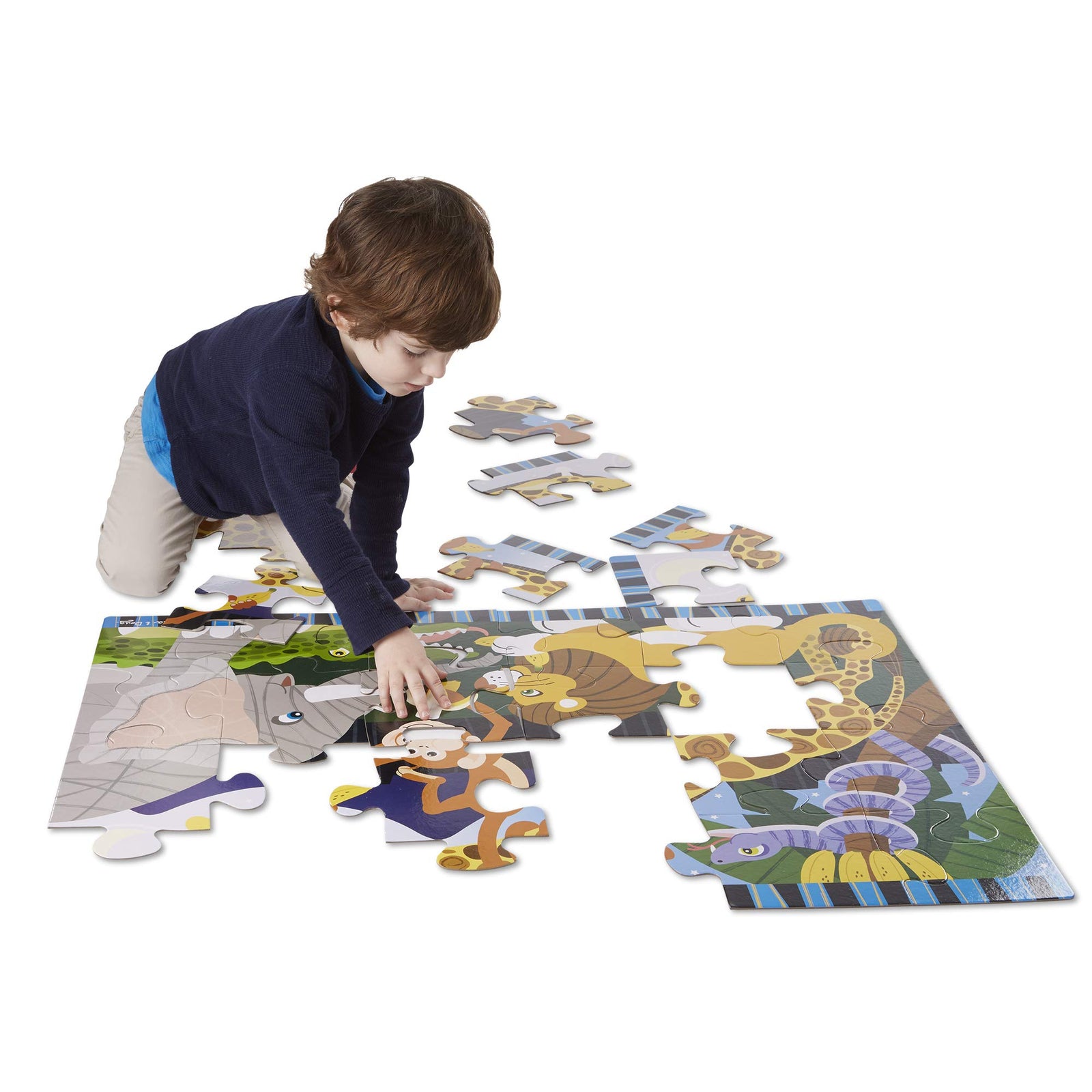 Melissa & Doug Safari Social Jumbo Jigsaw Floor Puzzle (24 pcs, 2 x 3 feet)