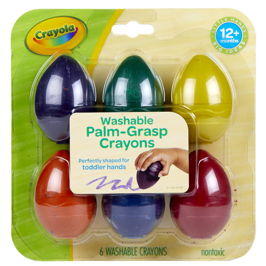 Crayola My First Palm Grip Crayons, Coloring for Toddlers, 6ct