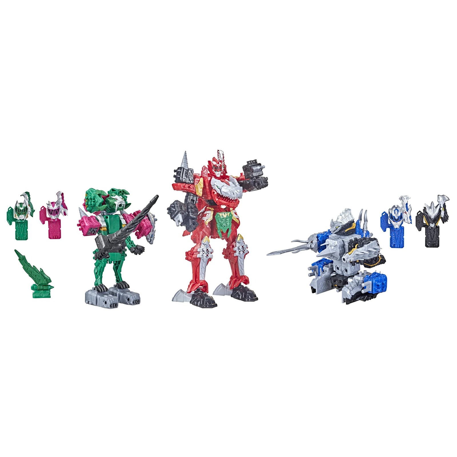 Power Rangers Dino Fury Megazord Mega Pack 5-Pack Zord Action Figure Toys for Kids Ages 4 and Up Zord Link Mix-and-Match Custom Build System (Amazon Exclusive)