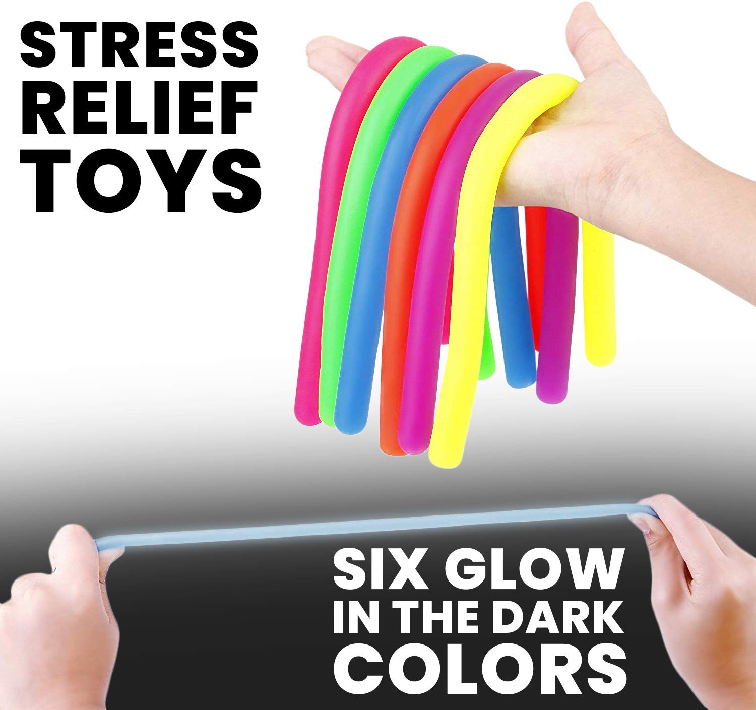 Stretchy Calming Noodle Autism Toys - Glow in The Dark for Sensory Fun. Ideal Stocking Stuffers & Stocking Stuffers for Teens.