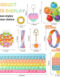 yisi Fidget Toys Pack Simple Dimple Fidget Popper Sets Cheap and Keyboard Pop Fidget Packs for Girls, A Simple Dimple Fidget Toys Pack for Kids Stress Relief Anti-Anxiety ADHD.
