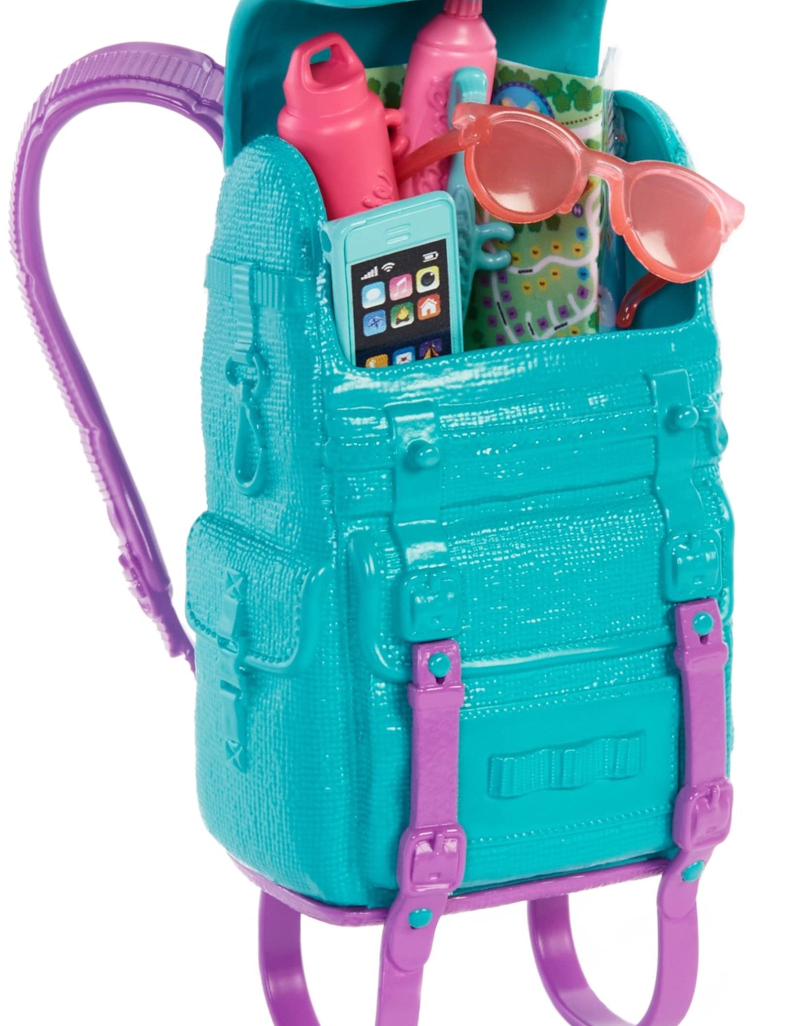 Barbie It Takes Two “Malibu” Camping Doll (11.5 in Blonde) with Pet Puppy, Backpack, Sleeping Bag & 10 Camping Accessories, Gift for 3 to 7 Year Olds