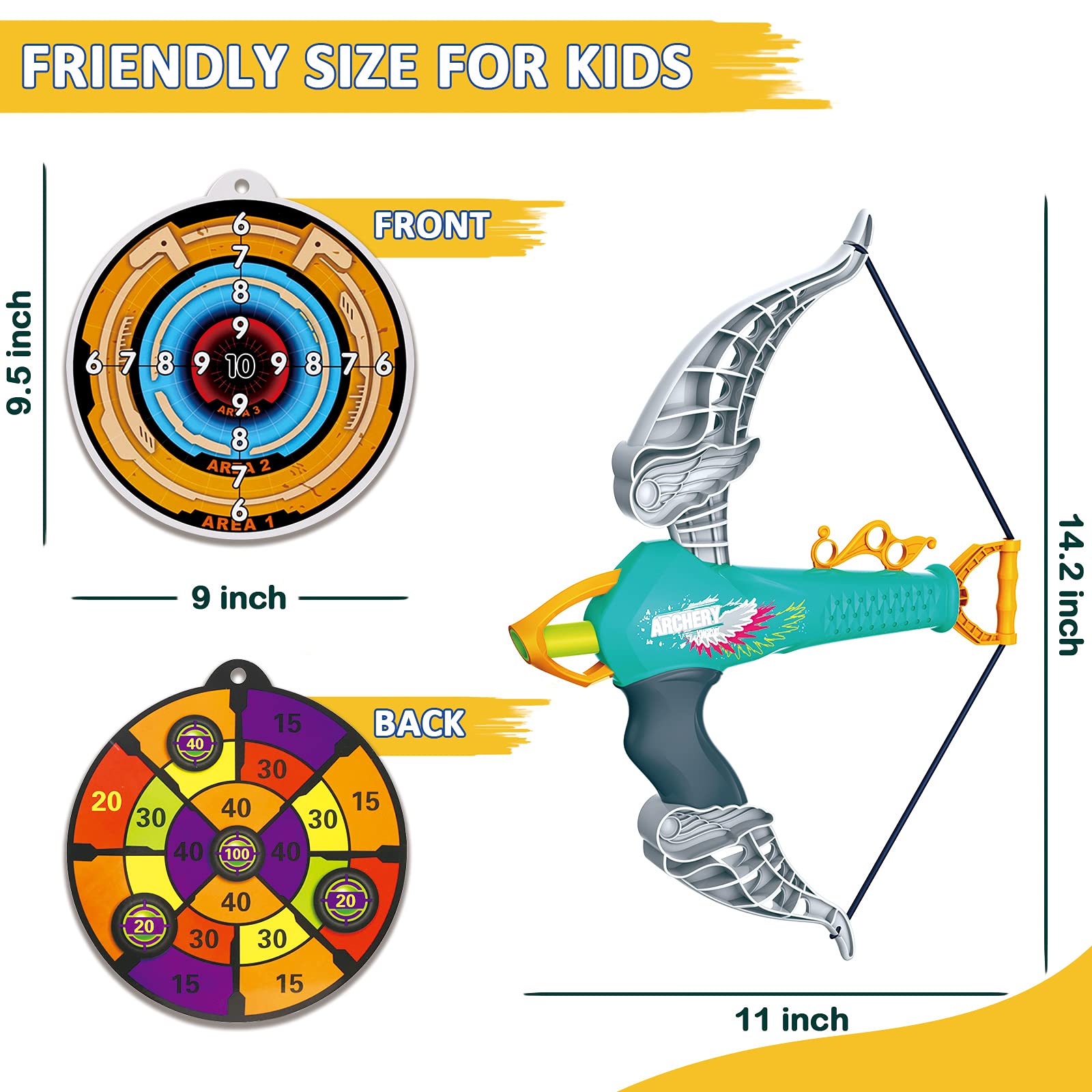 Britik Bow and Arrow Set for 3 4 5 6 7 8 Year Old Boys, Outdoor Toys for Kids Ages 4-8 Toys for 5 Year Old Boys Toys for 6 Year Old Boys Gifts Indoor Games Birthday Gifts for Boys Girls Kids