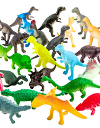 ValeforToy 82 Piece Mini Dinosaur Toy Set for Dino Party Cupcake Toppers - Assorted Vinyl Plastic Figure
