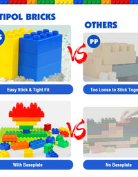 Building Blocks for Kids Toddlers Including a Baseplate, 101-piece Large Classic Building Bricks Set for Kids of All Ages, Basic STEM Toys Gift, Compatible with All Major Brands
