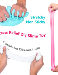 Slime Kit with 3 Pack Butter Slime,Pink Watermelon,White Ice Cream and Ocean Coffee,Scented Slime Kit for Girls and Boys ,Super Soft and Non Sticky DIY Surprise Slime
