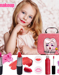 Washable Kids Makeup Girl Toys - Non Toxic Real Kids Makeup Kit for Girls Nature Make Up Set for Child Toddler Children Princess Christmas Birthday Gifts Present for 4 5 6 7 8 9 10 Year Old Girls Gift

