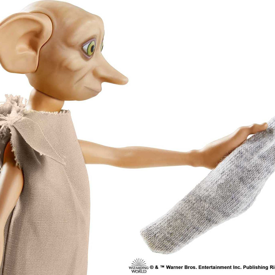 Harry Potter Collectible Dobby The House Elf Doll (5-inch), Wearing Fabric Tunic, with Sock Accessory, Gift for Collectors and Kids 6 Years Old and Up