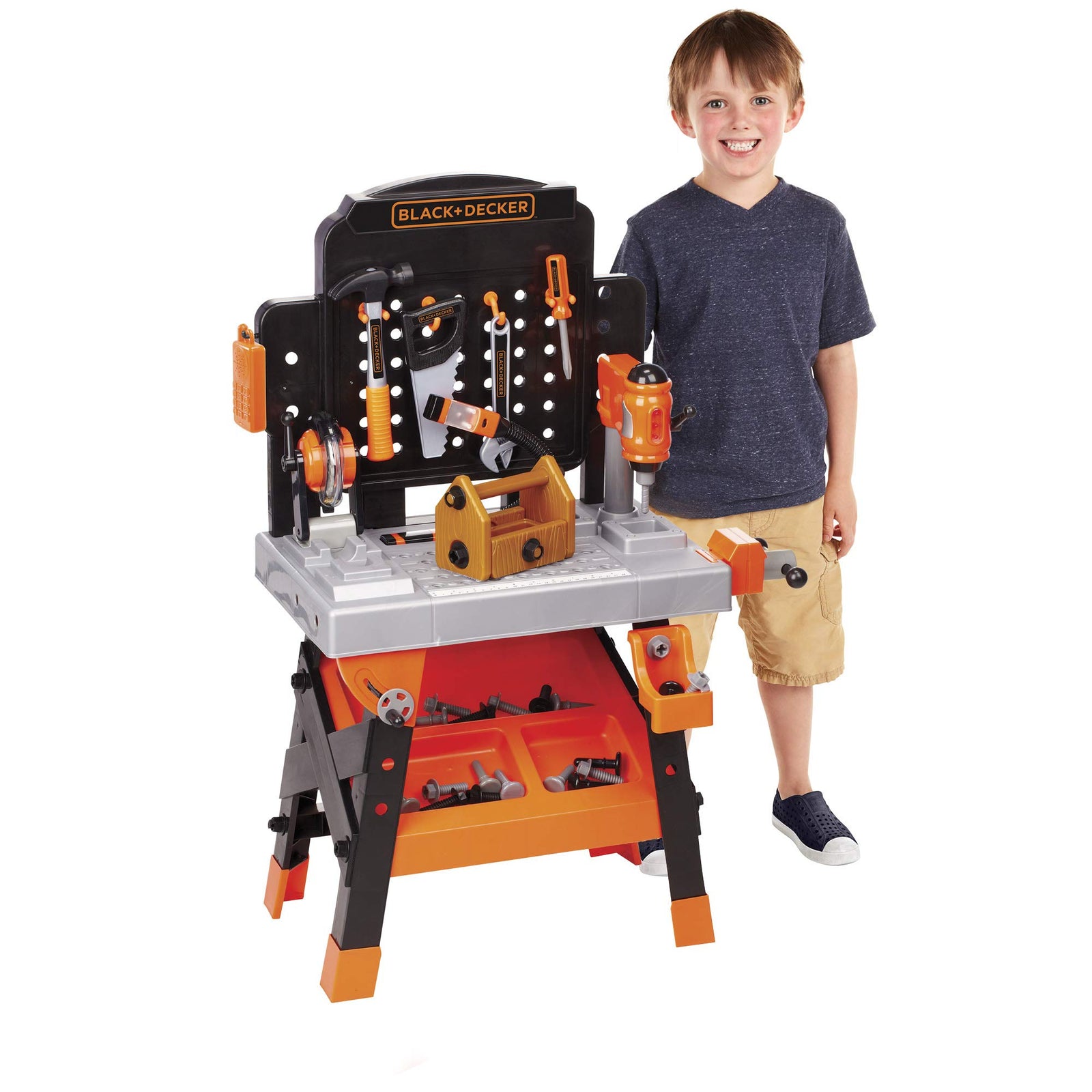 Black+Decker Kids Power Tools Workshop - Build Your Own Tool Box – 75 Realistic Toy Tools and Accessories [Amazon Exclusive]