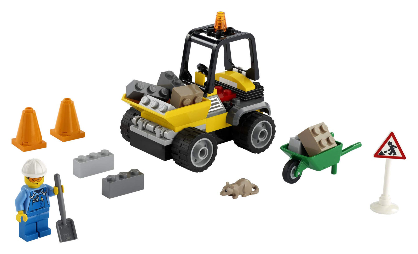 LEGO City Roadwork Truck 60284 Toy Building Kit; Cool Roadworks Construction Set for Kids, New 2021 (58 Pieces)