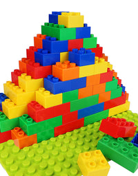 Building Blocks for Kids Toddlers Including a Baseplate, 101-piece Large Classic Building Bricks Set for Kids of All Ages, Basic STEM Toys Gift, Compatible with All Major Brands
