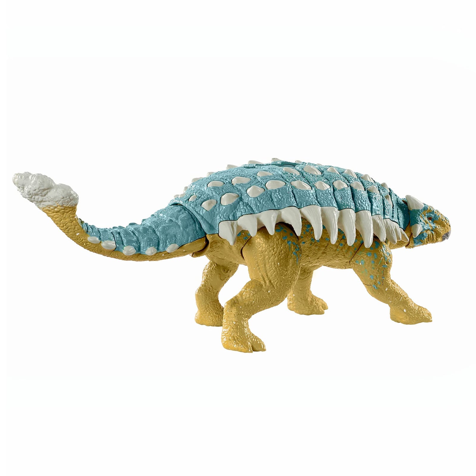 Jurassic World Roar Attack Ankylosaurus Bumpy Camp Cretaceous Dinosaur Figure with Movable Joints, Realistic Sculpting, Strike Feature & Sounds, Herbivore, Kids Gift 4 Years & Up