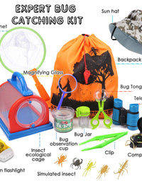 ESSENSON Outdoor Explorer Kit & Bug Catcher Kit with Binoculars, Compass, Magnifying Glass, Critter Case and Butterfly Net Great Toys Kids Gift for Boys & Girls Age 3-12 Year Old Camping Hiking
