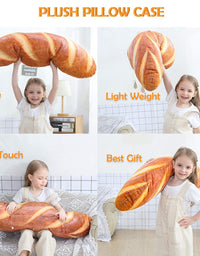 40 in 3D Simulation Bread Shape Pillow Soft Lumbar Baguette Back Cushion Funny Food Plush Stuffed Toy
